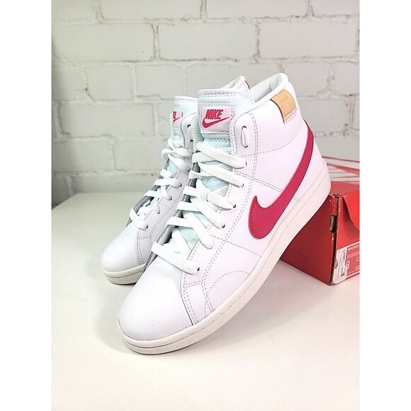 Nike Court Royale 2 Mid Women's Sneakers White / Rush Pink 8 CT1725-104 - Picture 1 of 9